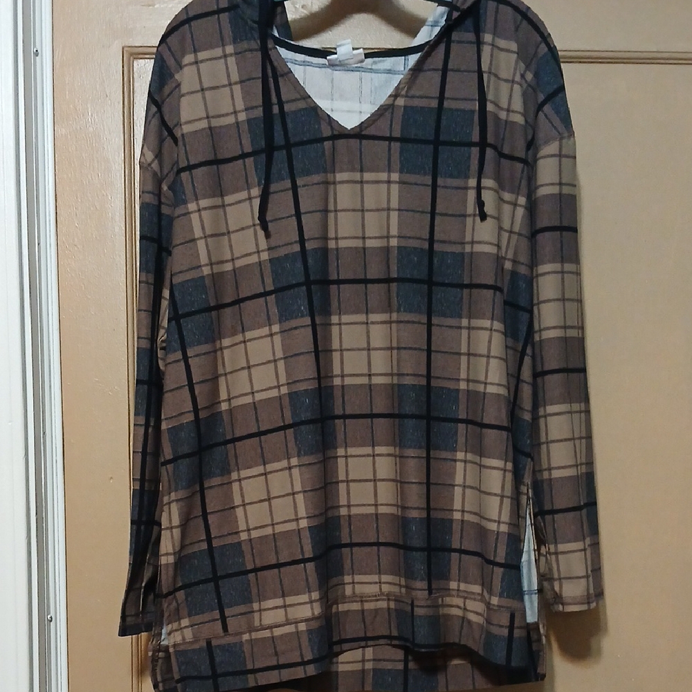 Lularoe Plaid Hoodie Xl